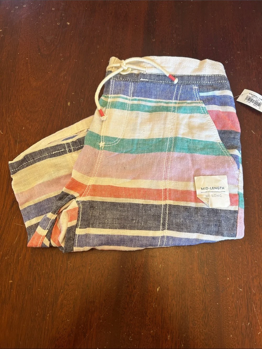 Old Navy Kids Striped Mid-Length Drawstring Shorts - Multicolor Size XL NWT
